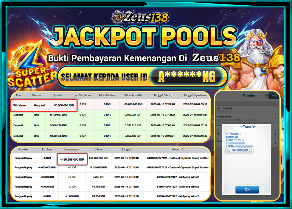 ZEUS138 GATES OF OLYMPUS SUPER SCATTERRp.50.000.000,-